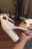 These heels are elegant and comfortable. My left foot does tend to be a half size bigger than my right foot so it was snug on my left. I am walking around in them to stretch them out and might try some other DIY methods because it is too tight on my left foot. But I am used to this problem with most of my shoes :(
However, my right foot is a true size 8 and the shoe fits good, just a tiny bit loose on the heel part but that's fine because the strap is enough to keep my foot in place. The platform makes the height of the shoe more bearable. Me and a couple of other girls bought these for our bridesmaids dresses for a wedding in September and I have not worn them for more than 10 minutes so hopefully the comfort holds up! - Adriana F.