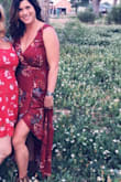 So this dress.. I got it for a wedding . When it arrived I immediately tried it on. It fit in the waist perfect, the length was perfect, but.. the front top did not. It was too loose and the wrap would just not "wrap" enough to look good at all it was just WIDE open! You could see all of my bra! But I didn't panic. I loved this dress so much I knew it could easily be fixed. I have a  alterations lady and she made it fit so perfect for me and only cost $18. So if your not afraid to just say "ehh alright we can fix this", and not panic. I would so recommend this dress. I have NEVER received so many compliments on a dress. - Liz N.