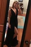 I love this dress and will definitely wear it every chance I get! It was too long for me even in my highest heels but I just got it altered. Highly recommend this dress to anyone and everyone! It's very flattering. Bigger bust people should definitely size up. My mom is shorter than me but a size 32d and had to get a small and I barely zip the xs and I'm a 32c. - Elena T.