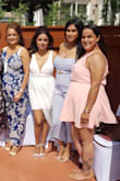 This dress is just perfect! It came super fast in time for my bridal shower and flattered all the right areas. I thought it would have been too low due to the plunge neckline and I have a larger chest area, but it was perfect! I didn't need a bra and the front of the dress had boning so it kept everything in place! Absolutely stunning dress! I received so many compliments! - Chantel M.