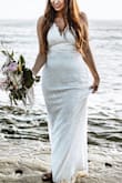Beautiful dress! It was perfect for our intimate Elopement on the beach. It was a little big on me, I probably should have ordered just a large but didn't have time to exchange. Nonetheless, I was happy with my purchase from Lulus. It had a stretch to it and the straps are adjustable to tighten around the bust area. You'll need a strapless backless bra or you can probably wear it without too. - Adriana C.