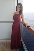 Wore this on a cruise for elegant night and got multiple compliments. An extra small probably would have fit better but I was able to make it work! I absolutely LOVE how flowy it is! I am probably going to order another in a different color and in an x-small. - Chrissy D.