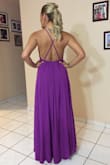 I really liked this dress, from the way it fit to the length. The adjustable straps came in perfect on that rainy night, I was able to adjust them to not get the dress wet. However, since the dress was a little heavy, the straps bothered me a bit. The color of the dress is more of a purple shade than magenta. - RAYZA M.