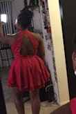 This is the my FAVORITE Lulus dress by far. I absolutely love the fit. I'm curvy with large boobs and I'm always worried if they fit, and they fit comfortably. This girl's to size. If you spin around it moves with you. I love it! - Kennette R.