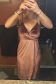 I bought this dress for a bridesmaid dress and it is killing me not being able to wear it before the wedding. I absolutely love it and you can wear it to any time of event. I read the reviews before and I am glad I did.  I am usually a medium, but after reading the height and weights of other customers, I decided to go for a small and I am so happy I did. It fits perfect. - Lauryn F.