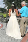 This was the perfect wedding dress for our small intimate wedding ceremony. Fit everywhere perfectly and only had to get it hemmed a few inches since we were barefoot. Loved it! - Andrea M.