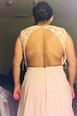 I bough the dress for a wedding in October coming up and the color is like on the picture, very good quality it doesn't look cheap at all. I usually buy size small in dresses Unless the fabric is very stretchy then I go with the XS, if the material doesn't have any stretch at all I go with a medium. This dress though runs a little big, material doesn't have any stretch around waist area, that fit well but the chest area runs a little big.. - Isela V.