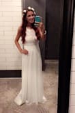 This dress I used for my wedding 8-18-18. I of course am short. So I got the front shortened but kept the back long. My new husband cried seeing me. SO COMFORTABLE and just flawless! - Briana F.