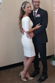 I absolutely love this dress! Wore it for my courthouse wedding and got soooo many compliments. It was tight but I wouldnât have gotten a bigger size because it hugged in all the right places. The only thing I needed was to get it cut a little shorter to fit just above the knee otherwise it was about an inch below and made my legs look shorter. Otherwise awesome dress! - Yanina G.