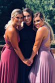 Wore this dress as a bridesmaid dress and it couldn't have fit more perfect, seriously the BEST material! And I can definitely see myself wearing it more in the future! I'm a shortie, so I added a heel. I'd recommend that if you are on the shorter side! :-) 

(ps. In the picture I don't have my heels on) - Anna R.