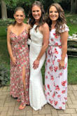 Wore this for my bridal shower and received tons of compliments! This dress will hug your every curve. It was too long for me and did snag quite a bit because the material is so soft. And since it was too long it did start to collect anything on the ground... like twigs, grass, leaves etc. But all in all this was the perfect one timer of a dress!! - Chanelle T.