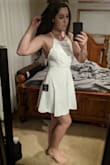 This dress is SO cute! It's the perfect dress for a bachelorette weekend. Thick material, not too short, and an adorable open back. - Rachel B.