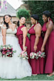This dress fit perfect, I originally wear a size 14 and I ordered the XL dress and was nervous about the fit and length. Both exceeded my expectations and we all styled our dresses differently and it turned out AMAZING. I am in love with this dress and it is definitely something I can style and wear again. Thank you so much for making this process affordable and easy for our "Bride Tribe". - Kalisha C.