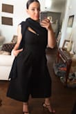 This jumpsuit is so elegant so beautiful!!! The quality is amazing. It does run a little small. I'm a size 8 and an XL good have been perfect for me. - Daniela Z.