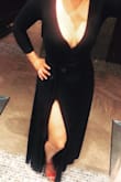 I absolutely fell in love with this dress at first sight and at first fit. The material is exquisitely soft and fit every single one of my curves. I wore this during our vacation to Punta Cana, the weather was a bit humid but the material of the dress kept me cool all night long. My fiance loved how classy and sexy this dressed made me look ;) - Ivette S.