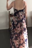 I love love this dress. The neckline is a little weird, it doesn't make as drastic of a statement, but I don't mind it. The fit is so nice, I wear either xs or s but the dress is a little tight so I'm glad I went with a small. I'm pretty short so I expected to have to hem the dress but it's actually the perfect length. The front part is already shorter so I won't step on it but with heels I think the back will be fine as well. And the bottom is flowy so you can always pick it up if walking on grass or something. The print is so pretty and the blue is even brighter in person. - Kelly H.