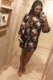 Bought this dress for a fall wedding and absolutely LOVED it! 

My only word of caution would be about the length. I only rated it as "too small" because of the length NOT the actual fit. I ordered both a medium and a large because I was concerned about my chest size and the length of the dress. The medium fit perfectly but was so short I couldn't move without exposing myself. I ultimately chose to keep the large which was a tad loose but covered my bum and front area. Still chose to wear spanx shorts under it just in case, but didn't feel self conscious at all. 

I got so many compliments on it. Wore with a pair of neutral heels, pearls and some gold dangly earrings. Couldn't ask for a better outfit :) - Kristi W.