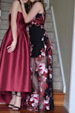 I really love this dress and it is one of my all time favorite dresses. I got it for prom and it was perfect, my best purchase on this site. It can fit a lot of sizes since the under part is stretchy, but it comes pretty low on the chest showing a lot of cleavage and it rises up pretty high so I had to keep pulling the bottom down and pulling the top up. It was made out of very nice material and very detailed work. It was a little too long and fabric around the chest was too big and kinda lose/floppy. But I got it altered to fit better. - Kendall D.