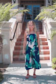 Super cute! Wore for a beach vacation and loved the airy, tropical feel of the jumpsuit! It definitely fits small around the waist- I am normally a small but should have sized up to a medium because the zipper along the side gets a little tight. Still love though! - Kendall G.