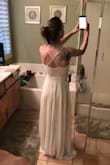 This dress is absolutely beautiful! It has such pretty lace detail on the top. It's very comfortable and fits true to size. Using this for my wedding reception dress. - Rebecca M.