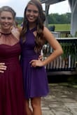 Wore this dress to a wedding and I loved it!! I ordered an XS and it fit perfect! It was wrinkly when I got it due to being in the package but I just got it steam pressed at dry cleaners and it fixed it right up! Great material, just like every other dress I have ordered from here! - Alyson P.
