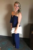 I have a difficult time finding jumpsuits that are flattering, but this one finally did the trick! It fits true to size (I did need to get it hemmed because I am short), the material is super nice, and the opening at the bust gives it just the right amount of a subtle sexy appeal. I had so many compliments on this jumpsuit! It's a hit! - Rebecca T.