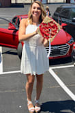 This dress is comfortable and cute but not the best if you'll be sitting for a long period of time! I wore this to my college graduation and it was very wrinkly by the time it was over. Which is fine, just be sure to take pictures in it before sitting! Attached pictures with the before and after. - Sarah M.