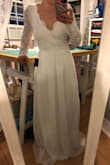 I got this dress for our court house wedding and I was nervous about size, but it was spot on. I love the style, it is comfy and so flattering. - Britt L.