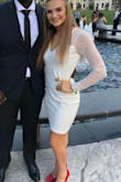 I wore this dress to my senior homecoming because I was looking for something that was chill, comfy, but also has those few touches that are cute. The quality of the dress was nice and the mesh was a great touch. I would recommend, but it did fit slightly big on me! - Elle Y.