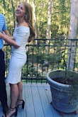 I ordered this for my Bridal Shower and it was a hit. Everyone loved it and I got a lot of compliments on it! It does hug your curves, but is still classy. I am already looking forward to wearing it again. Also, a huge win is that the sleeves stay in place on your shoulders. - Danielle S.