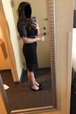 Bought this dress for a NC wedding in early October. It feels and looks so great on. Well-made, polished but with a dash of sexy lace. I felt like a million bucks all night. Another review mentioned wearing a tank top underneath to hide the peekaboo waist, but I wouldn't change a thing. Ran a little bigger than I expected, but I'd rather have a little room to breathe than feel like it's too tight. - Melissa L.