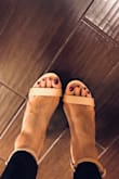 I absolutely love these shoes! I purchased them for a wedding I'm in and can't seem to take them off! They are very comfortable, love the thick heel, and of course the color is perfect! - Andrea R.