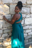Wore this dress to a wedding and it was Perfect!! The size was great and definitely fits true to size. The color was great as well. The fabric is heavy but well made. You will feel Amazing!! - Lacey C.
