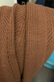 There were no smalls left, but I went with my normal size either way and the reviews mentioned it ran big BUT I am almost 6ft so I thought maybe my shoulders would fill it out better but it still was quite large. Super cozy, cute and the color is def a brown shade which I was not CRAZY about. I thought it would have a bit more burgundy in it! - Julianne F.