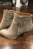 I am in between size 7 and 7.5. Ordered size 7.5 and the boots are a tiny bit big for me. I could definitely size down. Very comfortable, already got compliments on them. - Olga S.