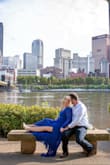 I wore this dress for our engagement pics.  It was perfect and "flowy" in photos! I did have to buy a tank to put under it, as the top was too revealing for my taste, especially for photos. Otherwise, it was great! I wore 3 inch nude heels, and it was the perfect length. - Sara B.