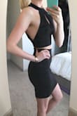 Absolutely love this look! I was a little nervous about the neck line because I am not used to a high neck but it is so sophisticated and fun! Highly highly recommend! Wore this to Vegas and got so many compliments! - Sandy N.