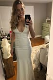 This dress is so gorgeous. I felt sexy and classy all in one. I first ordered in a size S but there was so much fabric and it was extremely long. The XS fit much better. - Andrea K.