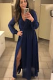 I'm obsessed with this dress. Originally ordered a medium, had to exchange for the small. It was just far too big for my upper body. Also, I think anyone shorter may have to get it hemmed as I'm 5'8" and it was the perfect length with 4 inch heels AND if you're small chested like me you'll need 2 sided tape. I'll be ordering this in the black/floral. - Katie M.