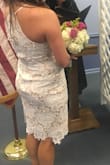 Was perfect for my court house wedding! Bunches a little on the back where the zipper is but other than that I absolutely loved it. - Kristen M.
