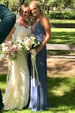 I took this dress out of the box and didn't have to change a thing about it. It fit like a glove. I wore this as a bridesmaid dress with short heels about 1-1.5 inches. It barely grazed the ground. The pleats made it so you didn't have to worry about it wrinkling and it's very flattering. Would definitely recommend! - Jordan R.