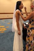 This dress was perfect for me! I got married in Aug.2018, in Las Vegas. I really didn't want to "overdo it" on a dress. I decided to budget around the $100 mark. My bestie turned me on to Lulu's site and I was hooked. I originally ordered a Medium and when it came it was slightly too big in the crotch and hip areas. I considered getting it altered but that would have cost just as much as the dress. I exchanged it for a small and went on a little diet, a week or so leading up to the big day and it worked perfectly. It hugs the curves and was perfect in length when I wore sandals, as I am 5'10" (heels wouldn't have worked). Choosing a bra was tricky because my strapless made me have back cleavage. LOL. Not cute- so I ordered one of those backless bras that stick to your bust and creates cleavage as you pull a drawstring in the center...anyways I was super happy and I got lots of complements! I did also wear my spanx under it to help control the (mommy) pudge. #LOVELULUS #SHEROWLOVESTORY2018 - Amy S.
