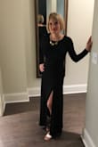I got so many compliments on this dress. I think it runs a little large. I ordered a medium and a small. The small fit perfectly, I got many compliments at the wedding I wore it to. - Rachael W.