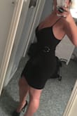 This dress is super cute and sexy. I can't wait to wear this. I got a medium and it was a little tight on which is okay because it will motivate me to lose a few lbs! The material is comfy and seems a little stretchy so I wasn't worried about it being tight. If they have other colors I might order another! - Jessica D.