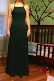 I purchased this dress for a wedding and was scared about what size to get. I read the size chart and chose the small. When it arrived the color (green) was just like the picture. Looks dark in certain lighting but vibrant in sunlight. This will be perfect for the wedding my family is attending in Florida. Also it was easy to get on by myself but making sure the straps are lined up will require assistance. Wearing heels (2") and won't need to alter the length. - Linda M.