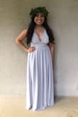 This dress is gorgeous! I wore it as as a bridesmaid dress for a wedding in Hawaii. The top of this dress had to be altered because there was way too much material. I am also short wasted, but my seamstress told me that she's had other customers come in with the same dress before, which made her a pro when it came to making this dress look amazing! She added elastic straps around my shoulder to make it look more narrow and fitted around my chest area. - Zaphea M.