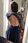 This was the 6th dress I ordered and I fell in love immediately! It is very long and will need to be hemmed, form fitting at waist and easy to move in fabric (doesn't feel heavy and the lace sleeves are not itchy or uncomfortable). I'm so excited to wear it as a bridesmaid dress in my brother's wedding!! Highly recommend! - Jeanne S.