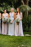 I ordered this dress as a bridesmaid dress for my best friend's wedding (we were allowed to order whatever dress we wanted within the given color palette). It isn't as grey in person as in the pictures online, it's has a bit of a lavender hue to it. But it was still gorgeous and an obviously well made dress. I had it taken in just a little in the waist and right under the bust line just because I has a smaller chest and waist and wanted to to feel extra snug. I wore flats, which made it a tad long but nothing drastic enough for me to have it altered. I got soooo many compliments and am looking for excuses to wear it again! - Amber C.