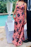 Wore this to a wedding, where I got tons of compliments and lots of pictures.  This satin dress had a simple elegance to it. - Carmen M.