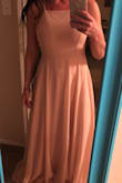 I ordered 2 dresses for a wedding. This is more "dusty rose pink" instead of blush like the description so for that reason I'm returning. The back is really pretty but the top was a little tight for me. - Keilye P.